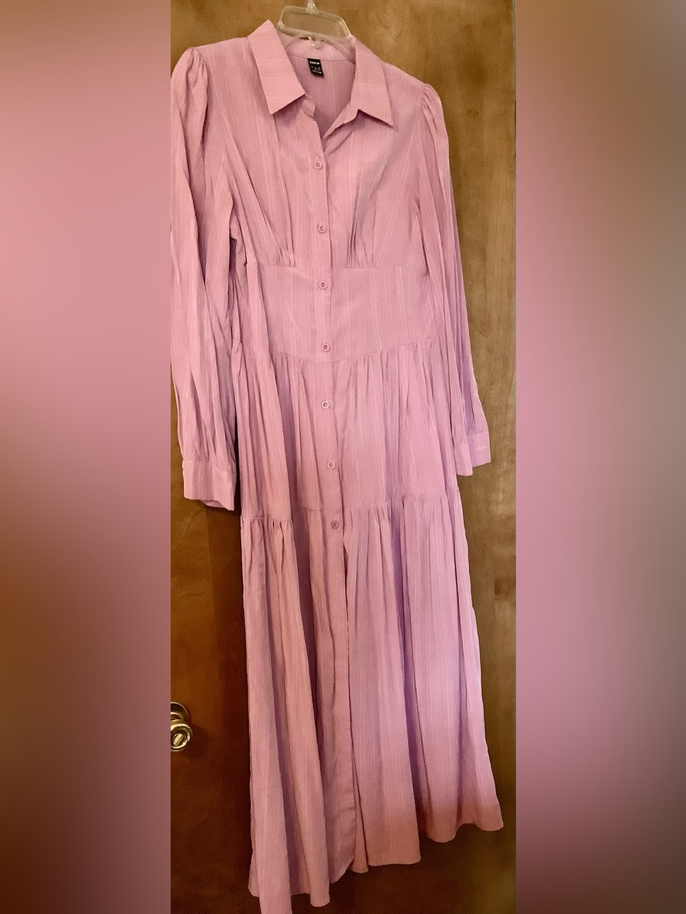 SHEIN Dusty Rose Button-Front Maxi Dress - Picture 9 of 9